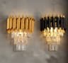 Tiered Crystal Metal Wall Sconce