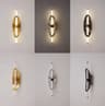 Marble and Metal Oval Wall Sconce Lamp