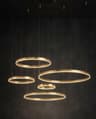 4 Gold Suspended Rings LED Chandelier