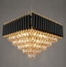 50cm Fluted Metal Crystal Chandelier