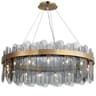 Scandinavian Full Brass Glass Piece Chandelier