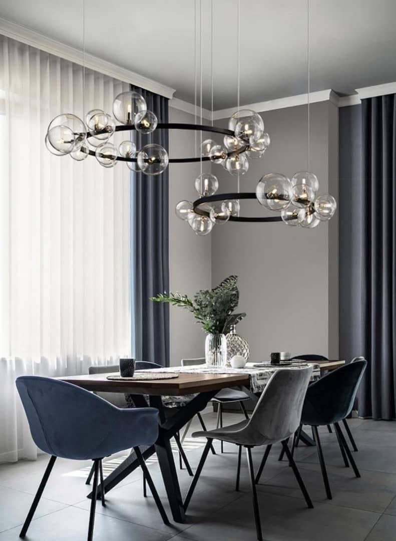 Nordic Circle Design Bubble Chandelier,creative Light Glass Chandelier