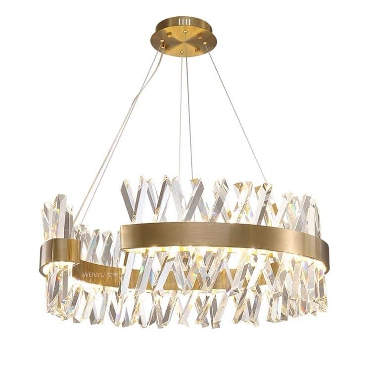 Nordic Post-modern Crystal Chandelier Ring Gold Living Room Bedroom LED Chandelier