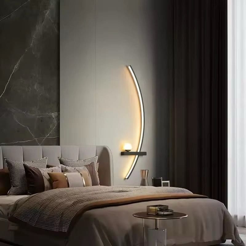 Modern Bedroom Parlor LED Wall Lamp Minimalist Stripes — view 2