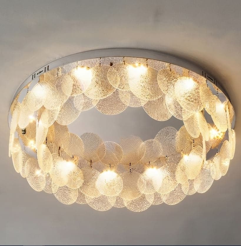 Textured Acrylic Disc Flush Ceiling Light