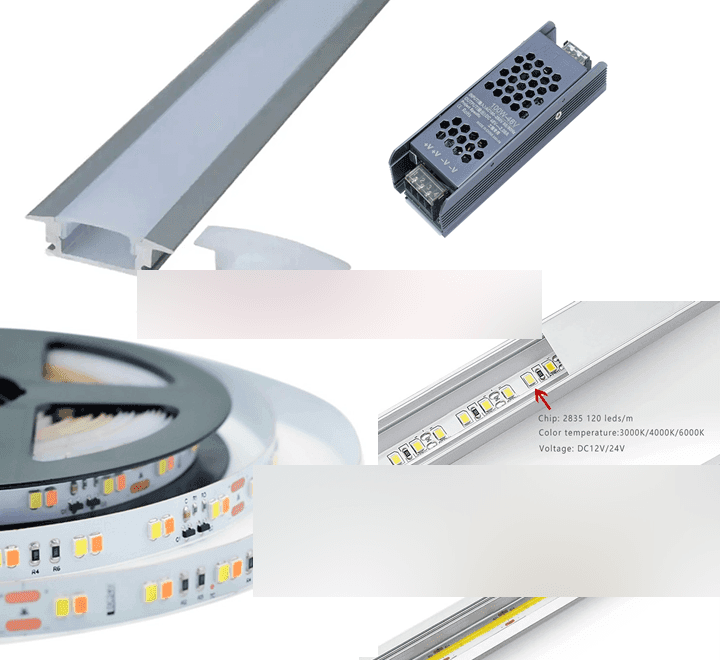 Slim Linear LED Strip Lights, Choke-Driver, Aluminum Profile Set